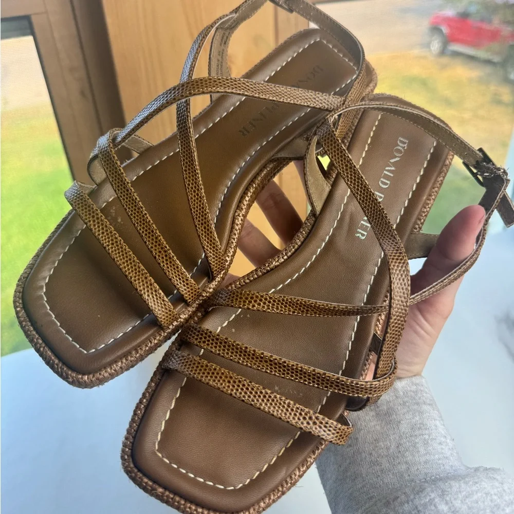 Donald Pilner Slip on Strappy Espadrilles.